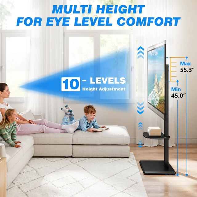 Alt view image 3 of 5 - Rfiver Floor TV Stand with Shelf for 32-75 Inch TVs