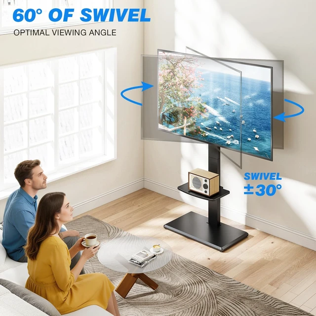 Alt view image 4 of 5 - Rfiver Floor TV Stand with Shelf for 32-75 Inch TVs