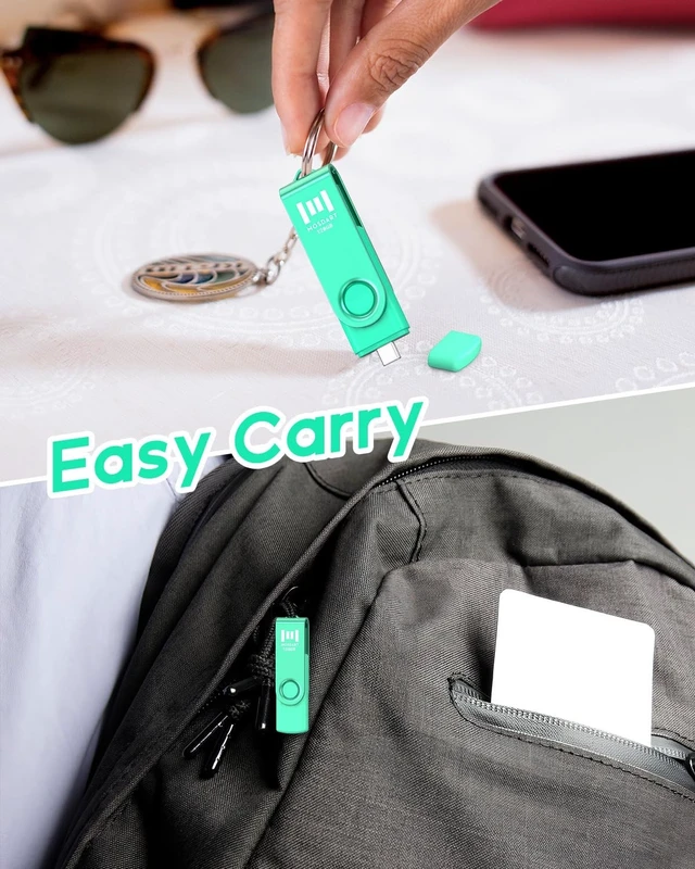Alt view image 4 of 5 - MOSDART 128GB USB C & USB A 2.0 Swivel Dual Flash Drive, Green