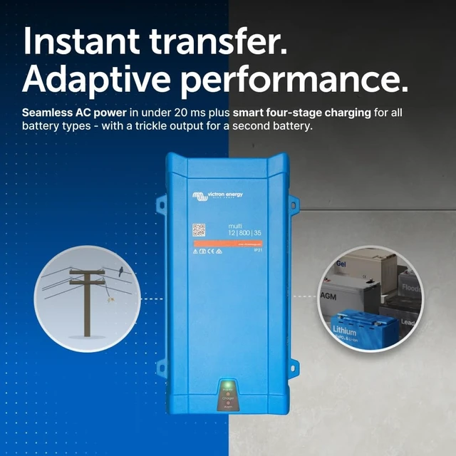 Alt view image 4 of 5 - Victron Energy MultiPlus Inverter/Charger 120VAC 800VA 12V VE.Bus