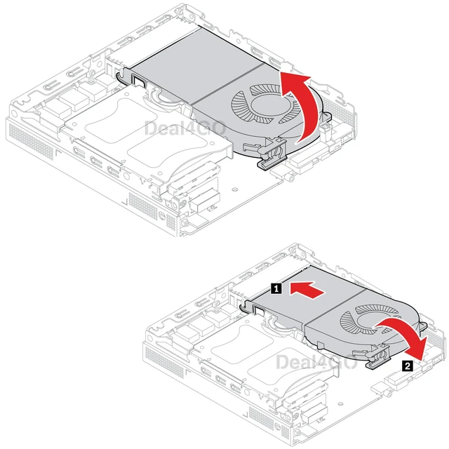 Alt view image 3 of 5 - Deal4GO 65W CPU Cooling Fan Heatsink Thermal 5H40U92966 Replacement for Lenovo ThinkCentre M90Q ThinkStation P340 P350 Tiny 6 7