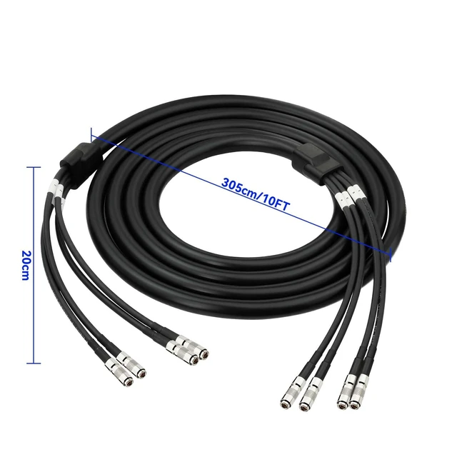 Alt view image 3 of 5 - Superbat CXP12 4-Channel DIN 1.0/2.3 Male Cable for Machine Vision, 10ft