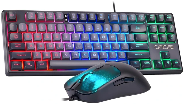 Main image of CHONCHOW TKL Gaming Keyboard and Mouse Combo, Wired RGB Set for PC Laptop