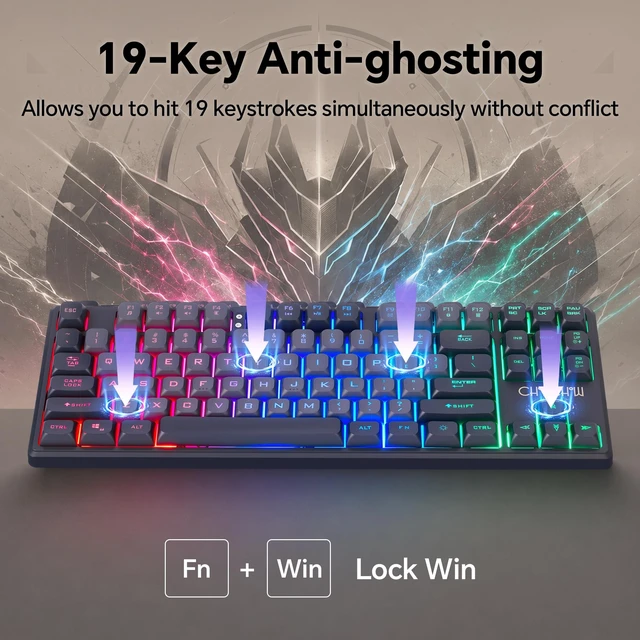 Alt view image 5 of 5 - CHONCHOW TKL Gaming Keyboard and Mouse Combo, Wired RGB Set for PC Laptop