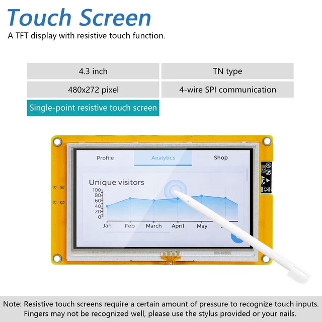 Alt view image 4 of 5 - FREENOVE ESP32 Display ESP32-S3 CYD 4.3" 480x272 TN Resistive Touch Screen