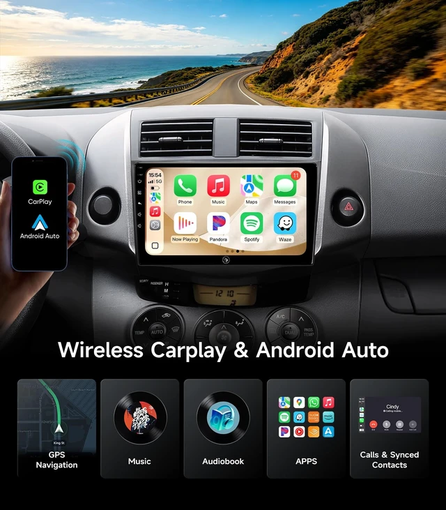 Alt view image 4 of 5 - Linux Car Radio Stereo for Toyota RAV4 2006-2012 CarPlay Android Auto