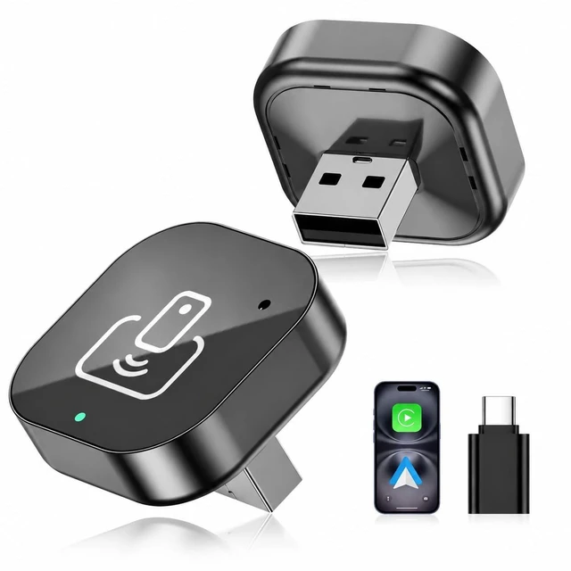 Main image of 2026 Wireless CarPlay & Android Auto Adapter 2-in-1 Plug & Play Dongle, Converts Wired to Wireless, Auto Reconnect, Low Latency, for iOS 10+ & Android 11+ with Factory Wired CarPlay