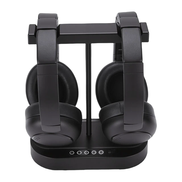 Alt view image 3 of 5 - Gugxiom Dual Wireless Headphones for TV, Bluetooth 5.4 Transmitter Charging Base, 40H Playtime, Low Latency Stereo, Optical AUX, Clear Dialogue Headset for Seniors