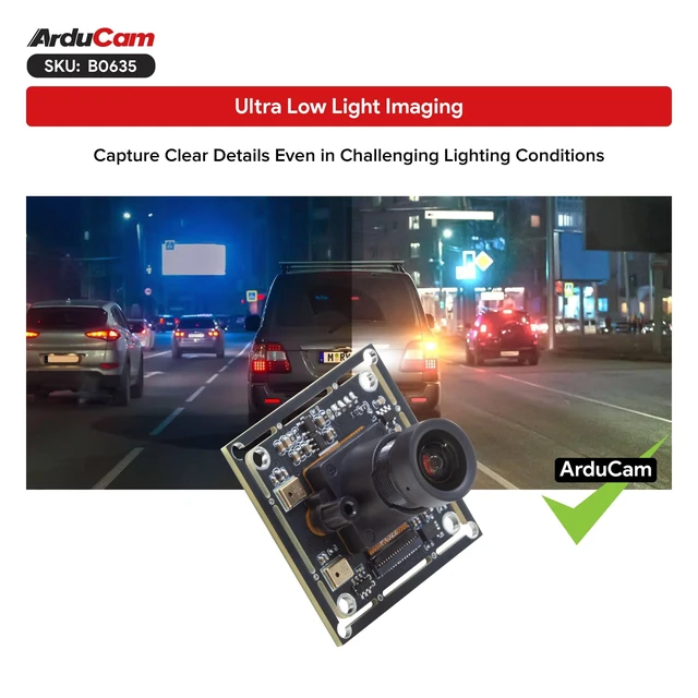Alt view image 2 of 5 - Arducam 1080P Ultra Low Light USB Camera Module, 102Wide Angle UVC Webcam