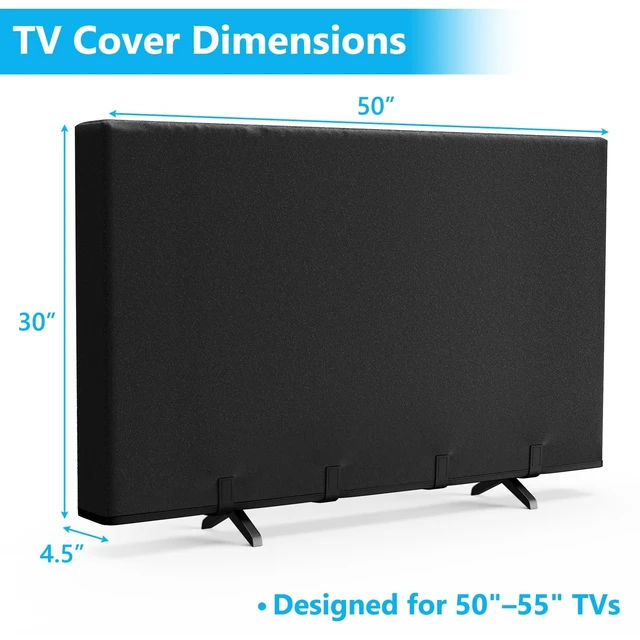 Alt view image 2 of 5 - 50-55" TV Cover for Moving, Thick Felt Dustproof Anti-Scratch Bottom Strap