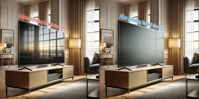 Alt view image 2 of 5 - BU TV Screen Protectors 2026 Anti Glare Film for 58 TV Screen, Blue Light Filter and Glare Reducer, Indoor Outdoor Glare TV Shield for Clear Viewing (58" 1270)