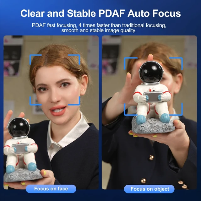 Alt view image 3 of 5 - Galyimage HD 4K Webcam for StreamingPDAF Autofocus, 2 Noise-Canceling Mics