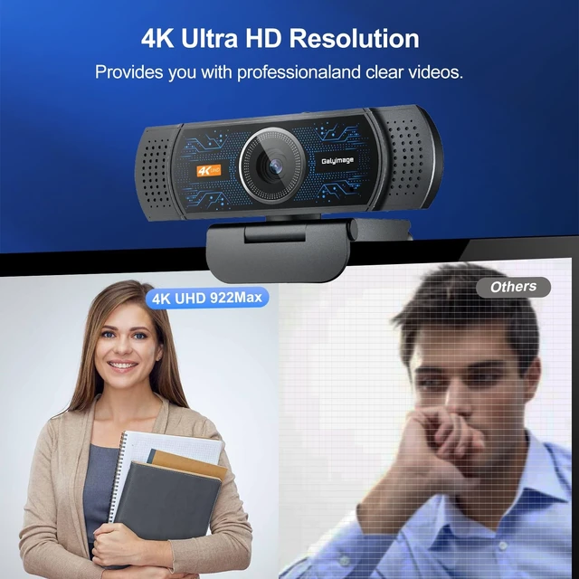 Alt view image 2 of 5 - Galyimage HD 4K Webcam for StreamingPDAF Autofocus, 2 Noise-Canceling Mics