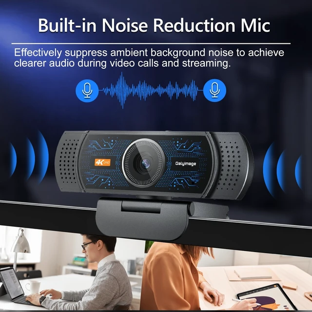 Alt view image 4 of 5 - Galyimage HD 4K Webcam for StreamingPDAF Autofocus, 2 Noise-Canceling Mics