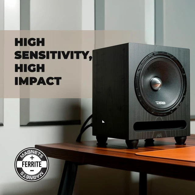 Alt view image 5 of 5 - DS18 PROJECT360.88B 8" Bullet Midrange Speaker, 600W Max Power, 300W RMS, 8 Ohm, 100.2 dB, 1.75" Voice Coil, Patent-Pending Rotating Recone Design for Quick Repair