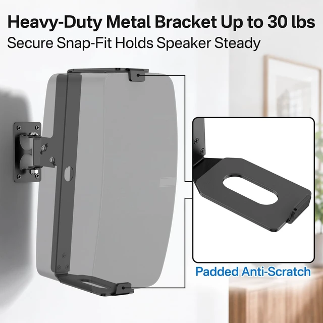Alt view image 4 of 5 - Vertical Wall Mount for Sonos Five & Sonos Play 5 Gen 2 Mount, Black 1 Pack
