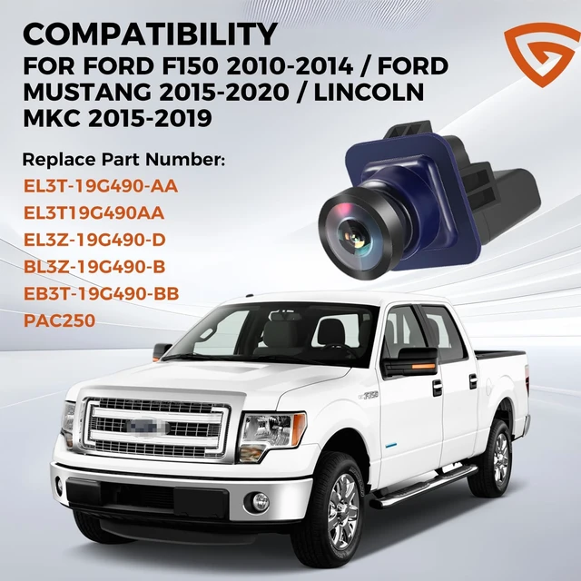 Alt view image 2 of 5 - Backup Camera fit for Ford F-150 2010-2014, Mustang 2015-2020