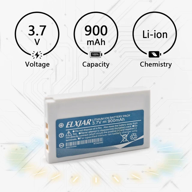 Alt view image 3 of 5 - (2-Pack) 3.7V 900mAh Battery for Logitech Harmony One, 880, 890, 900