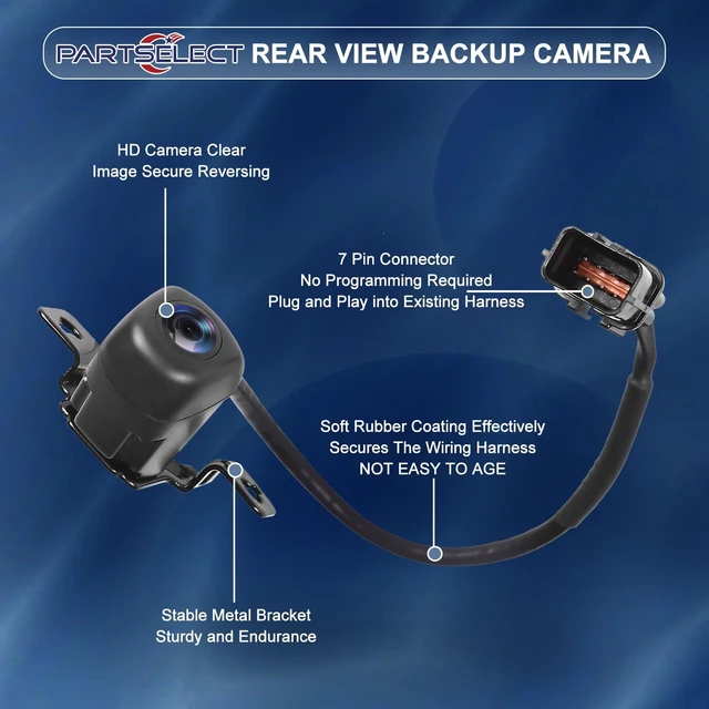 Alt view image 3 of 5 - Rear View Backup Camera Replacement for Hyundai Santa Fe Sport 2017 2018
