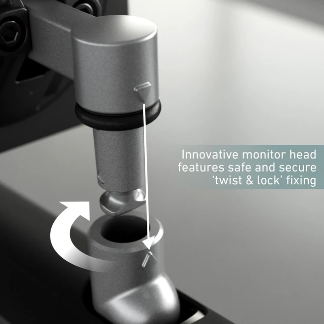 Alt view image 3 of 5 - Miro Single Monitor Arm Desk Mount with Through Desk Fixing, VESA Compatible Adjustable Gas Spring Arm, Cable Management, Fits 1732 Screens, Supports 4.419.8 lbs (29kg)