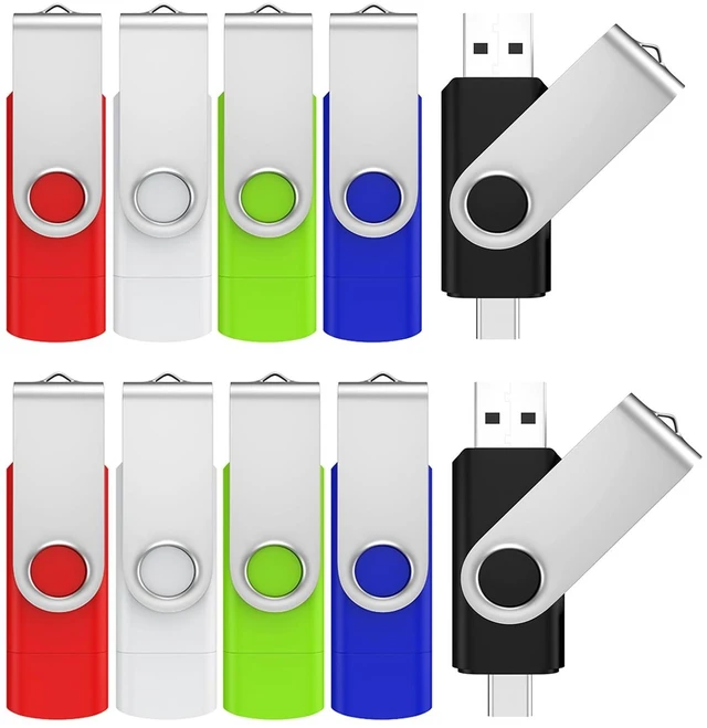 Main image of ABLAZE 4GB USB C Flash Drive 10 Pack, OTG USB 2.0+Type C Memory Stick