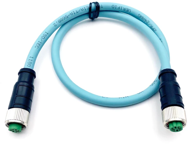 Main image of 3.28ft M12 4 Pin D Code Female to Female Ethernet Cable, Aviation Plug Communication Industrial Connection Line for Encoder Industrial Automation PLC Network CAT5e Flexible Shield Waterproof 1Meter