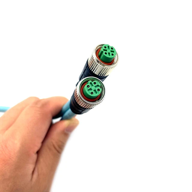 Alt view image 3 of 5 - 3.28ft M12 4 Pin D Code Female to Female Ethernet Cable, Aviation Plug Communication Industrial Connection Line for Encoder Industrial Automation PLC Network CAT5e Flexible Shield Waterproof 1Meter