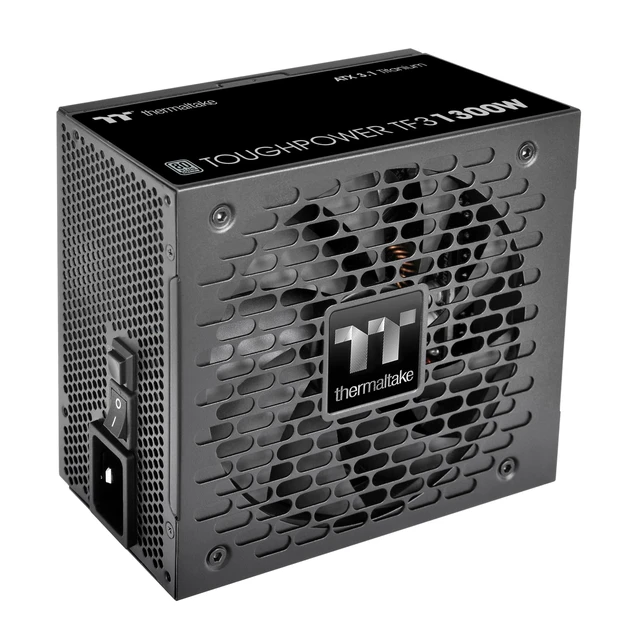 Alt view image 4 of 5 - Thermaltake Toughpower TF3 1300W; 2X Native PCIe 5.1 12V-2x6; Dual-Color H++ Connectors; Etched Flat Cables; Multi/Single Rail OCM Toggle; 100% Japanese Capacitors; 80+ Titanium; PS-TPD-1300
