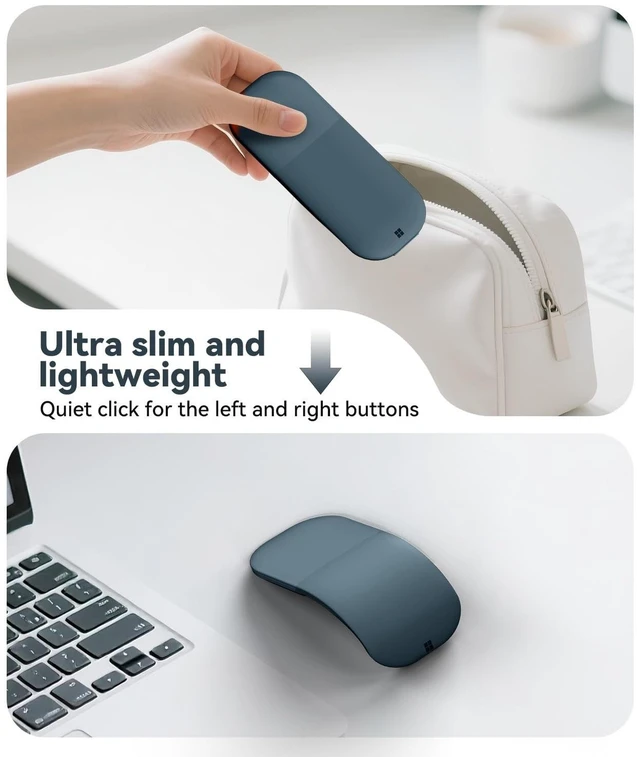 Alt view image 2 of 5 - Arc Touch Mouse, Compatible with Microsoft Surface FHD-00001 Foldable Portable Mouse Silent Folding Arc for Computer/Mac/OS/Notebook (Blue)