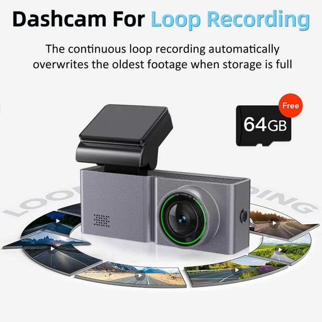 Alt view image 5 of 5 - 4K Dash Cam Front and Rear with 64GB Card, Dual Dash Camera for Cars, WiFi, Night Vision, G-Sensor, 24H Parking Mode, Loop Recording, 170 Wide Angle, 3.2 IPS Screen