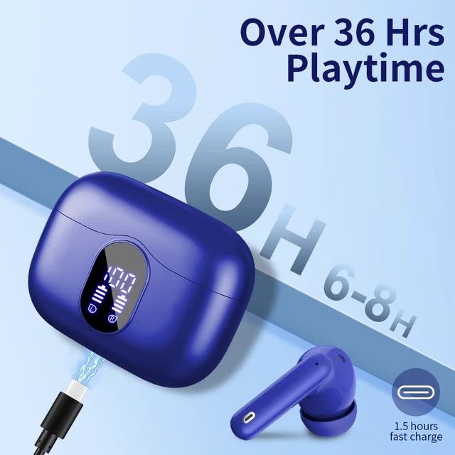 Alt view image 5 of 5 - True Wireless Earbuds Bluetooth Headphones HiFi Stereo Ear Buds,Navy Blue