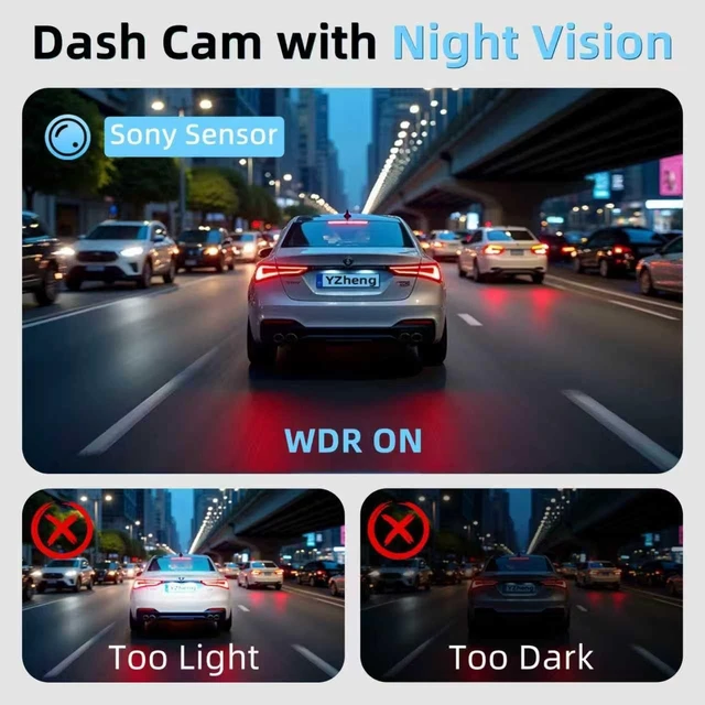 Alt view image 4 of 5 - 4K Dash Cam Front and Rear with 64GB Card, Dual Dash Camera for Cars, WiFi, Night Vision, G-Sensor, 24H Parking Mode, Loop Recording, 170 Wide Angle, 3.2 IPS Screen