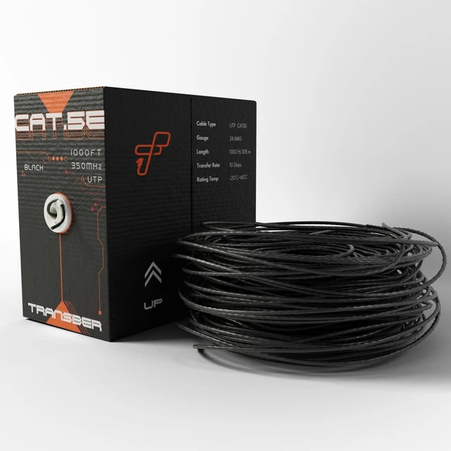 Alt view image 2 of 4 - Transber CAT5E 1000FT (Black)