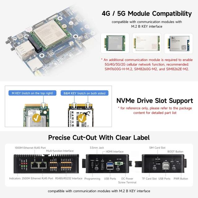 Alt view image 5 of 5 - KLAYERS CM5 IPCBOX A US,Gigabit/2.5G Dual Ethernet,Compatible with Raspberry PI CM5,onboard 4 RS485 interfaces