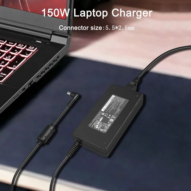 Alt view image 2 of 5 - JUYOON 150W Laptop Charger Compatible with Gigabyte Aorus g5 g6 g7 2023 2024 clevo Metabox Monster Laptops chicony a18-150p1a a150a048p liteon PA-1151-76
