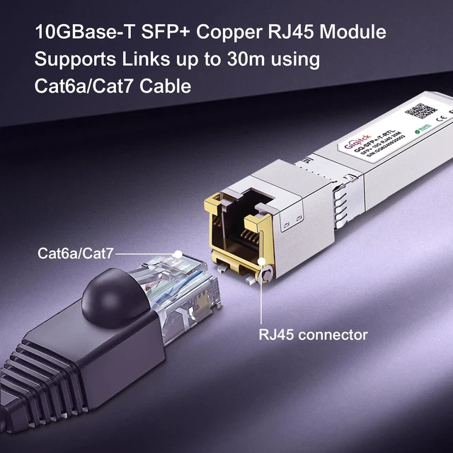 Alt view image 4 of 5 - 10GBase-T SFP+ to RJ45 10G Module,Copper SFP+ Transceiver,Up to 30m