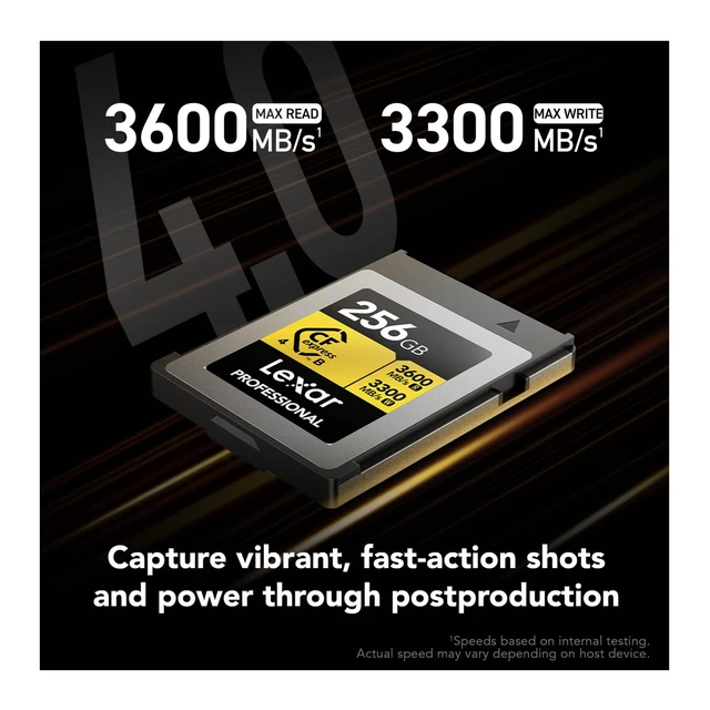 Alt view image 5 of 5 - Lexar 256GB Professional Gold CFexpress 4.0 Type B Memory Card