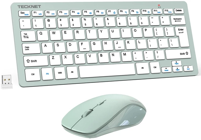 Main image of TECKNET Wireless Keyboard and Mouse Combo, Mini Cordless Computer Keyboard and Mouse Set 2.4GHz, Silent Adjustable 1600 DPI, Quiet Click, Lag-Free for Computer, Laptop, PC, Windows, Mac, Chrome