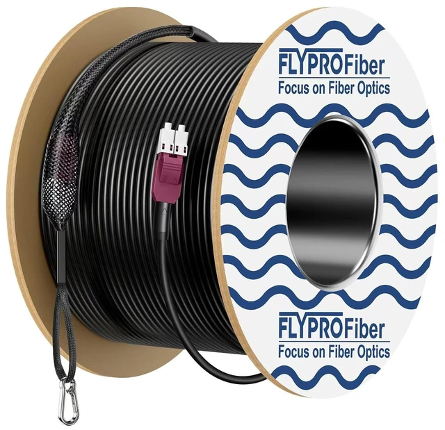 Main image of FLYPROFiber- Outdoor OM4 Multimode LC to LC Fiber Patch Cable 150M/492ft