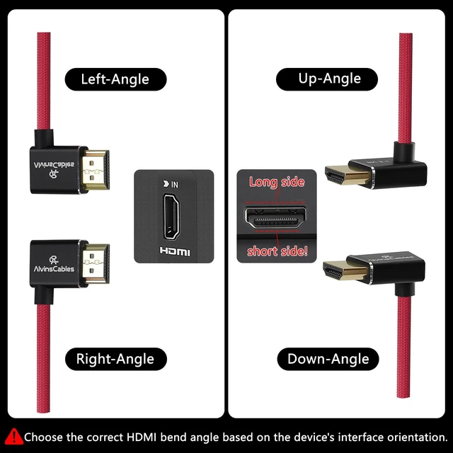 Alt view image 2 of 5 - Alvin's Cables 8K 2.1 HDMI High Speed Braided Coiled Cable Left Angle to Right Angle for Atomos Ninja V, Portkeys BM5, for Feelworld Monitor, for Canon C300, Z CAM E2, Sony FS5^^ FS7^^ A7S3 Cameras Re