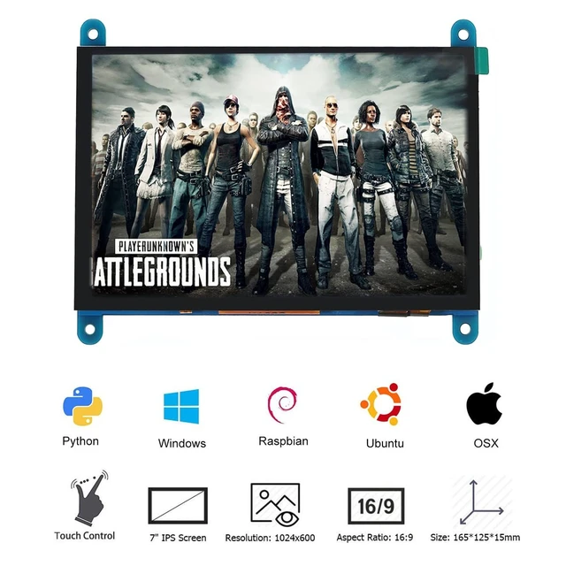 Alt view image 2 of 5 - for Raspberry Pi 7" Touch Screen Monitor Module, 7 inch IPS Display 1024X600 Touchscreen Computer Game Monitor for Pi 4/3/2/ Zero/B B+,Support Raspbian Ubuntu Xbox /PS4 /Mac iOS/Win10