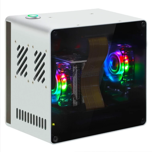 Main image of Freenove NAS Case for Raspberry Pi 5 (NOT Included), Quad M.2 NVMe SSD Slots, PWM ARGB Fans Light Sync, CPU Tower Cooler, Built-in Stereo Speakers, 3.5 mm and Optical Audio (S/PDIF) Outputs