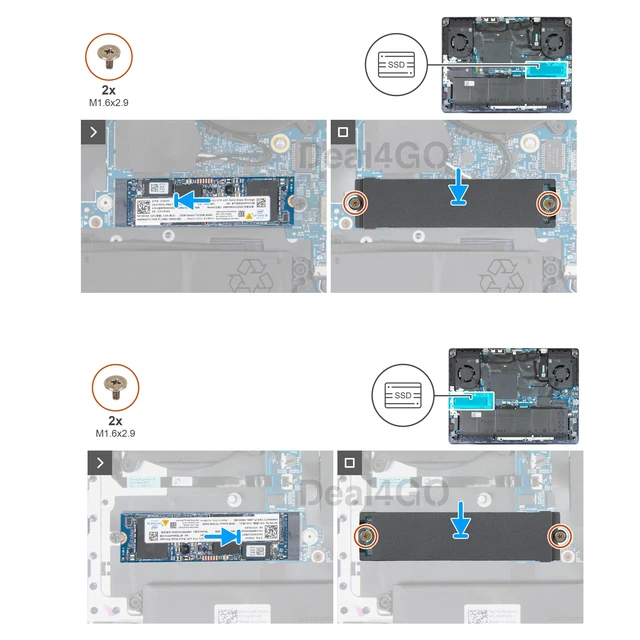 Alt view image 3 of 5 - Deal4GO Slot 1/2 M.2 2280 SSD Thermal Pad Heatsink Cover DGKXP 0DGKXP Replacement for Dell Alienware 16X Aurora AC16251, M18 M16 R1 R2