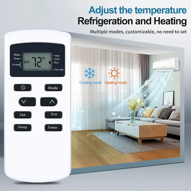 Alt view image 4 of 5 - HZIME New Replacement Remote Control for Frigidaire Air Conditioner YX1F10F