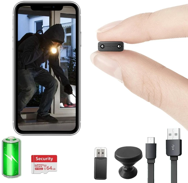Main image of Free 64G Smallest Wireless WiFi Battery Camera,1080P Security Camera,Baby Monitor Nanny Cam with Video Recording Live Feed Night Vision,Motion Detection,Cloud Storage for Security with iOS Andr