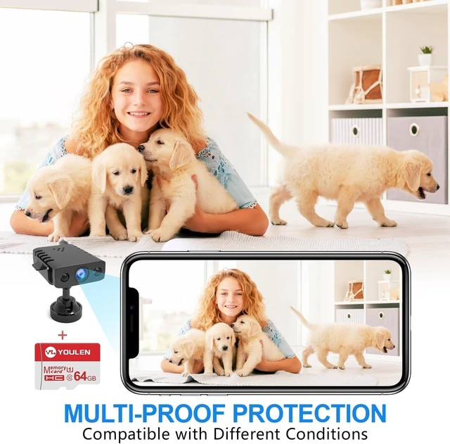 Alt view image 3 of 5 - Free 64G Smallest Wireless WiFi Battery Camera,1080P Security Camera,Baby Monitor Nanny Cam with Video Recording Live Feed Night Vision,Motion Detection,Cloud Storage for Security with iOS Andr