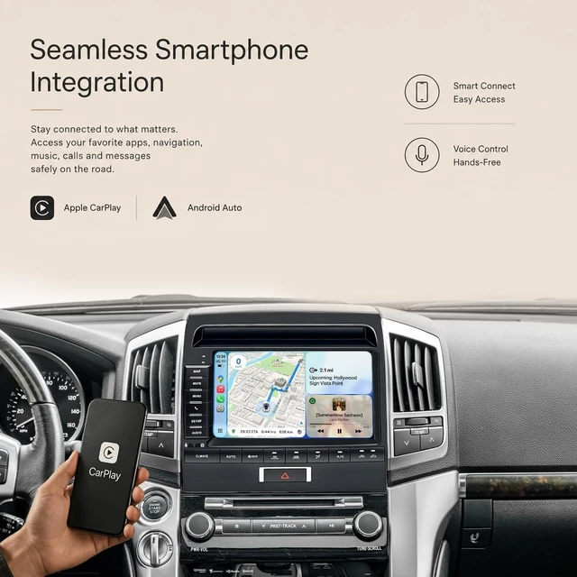Alt view image 5 of 5 - 8-Core Android Car Stereo for Toyota Land Cruiser 11 200 2007-2015 Type A