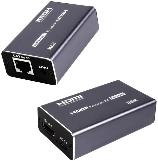 Main image of HDMI Extender 4K, Over Ethernet CAT5 CAT6 CAT7 HDMI Extender transmits Up to 213 Ft (65meters), 4K@30Hz 1080P@60Hz Full HD HDMI Transmitter and Receiver with EDID Function.