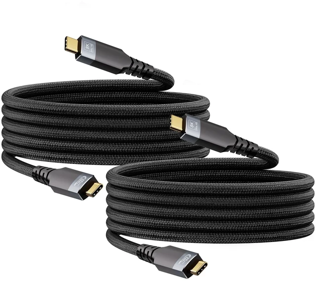 Main image of UPPDEFFST 2PACK 10FT Type-C Cords Compatible with Thunderbolt 3, Two USBC Cables 3.2 Gen 2,20Gbps High-Speed Transfer,100W Fast Charging,8K@30Hz&4K@120Hz Video,for Laptop/Monitor/Docking Station/SSD,