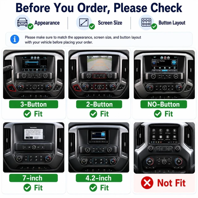 Alt view image 3 of 5 - 13.1" 8Core Car Radio for Chevy Silverado 2014-2018: 2K QLED Touch Screen, Android 13 Stereo with Wireless CarPlay Android Auto 5G WiFi GPS Bluetooth FM/AM Backup Camera